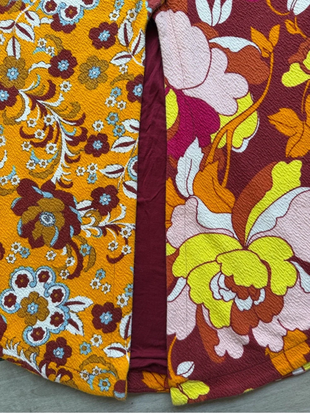 Anthropologie Maeve Button-Front Cutout Floral Patchwork Midi Skirt. Size XXS